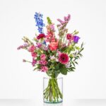 Boeket Marije plukboeket rood roze paars